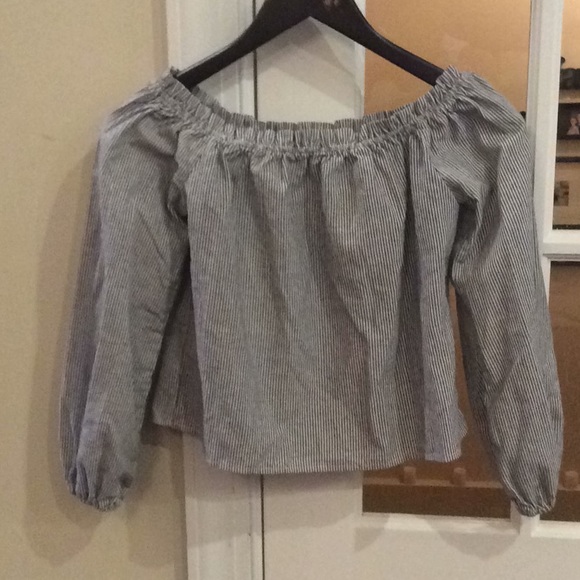 Brandy Melville striped off shoulder top OS - Picture 2 of 4
